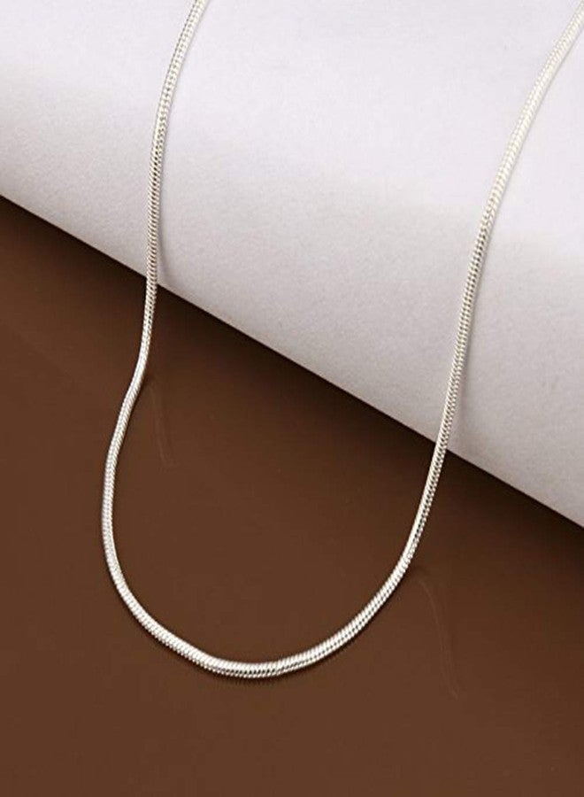 VKWE Goldenchen Fashion 925 Sterling Silver 1mm Snake Chain Necklace Jewelry Chain 16" - 30" for Men & Women (30 Inches) - Image 4